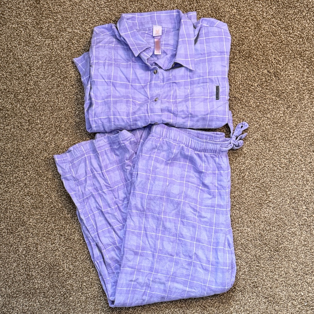 Savage X Fenty Lavender Plaid Pajama Set
